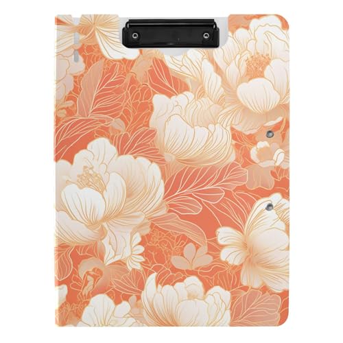 Faltbares Klemmbrett im chinesischen Stil, florales Pfirsich-Gold, A4-Klemmbrett mit Padfolio, Doppel-Clips, Stifthalter, Still-Clipboard mit Abdeckung Faltbares Klemmbrett im chinesischen Stil, florales Pfirsich-Gold, A4-Klemmbrett mit Padfolio, Doppel-Clips, Stifthalter, Still-Clipboard mit Abdeckung von tplaotee