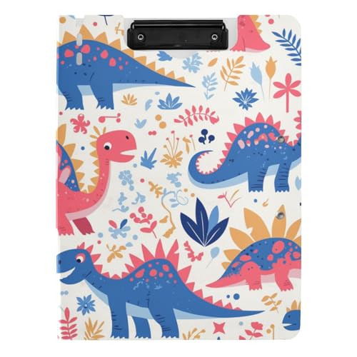 Faltbares Klemmbrett mit Aufbewahrung, Dinosaurier, pfirsichblau, A4-Klemmbrett, Padfolio, doppelte Metall-Clips, Stifthalter, Still-Clipboard mit Abdeckung Faltbares Klemmbrett mit Aufbewahrung, Dinosaurier, pfirsichblau, A4-Klemmbrett, Padfolio, doppelte Metall-Clips, Stifthalter, Still-Clipboard mit Abdeckung von tplaotee