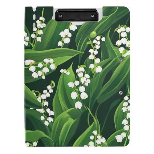 Faltbares Klemmbrett mit Aufbewahrung, Maiglöckchen, Schönheit, Sommerblumen, A4-Klemmbrett, Folio-Ordner, horizontale und vertikale Doppel-Clips, Büro-Klemmbrett mit Abdeckung Faltbares Klemmbrett mit Aufbewahrung, Maiglöckchen, Schönheit, Sommerblumen, A4-Klemmbrett, Folio-Ordner, horizontale und vertikale Doppel-Clips, Büro-Klemmbrett mit Abdeckung von tplaotee