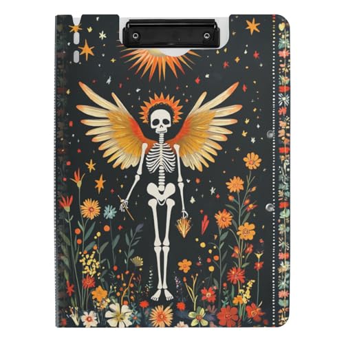 Faltbares Klemmbrett mit Aufbewahrung Boho Skelett Blume A4 Klemmbrett mit Binder Doppelclips Stifthalter Büro Klemmbrett mit Abdeckung Faltbares Klemmbrett mit Aufbewahrung Boho Skelett Blume A4 Klemmbrett mit Binder Doppelclips Stifthalter Büro Klemmbrett mit Abdeckung von tplaotee