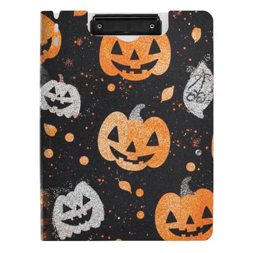 Faltbares Klemmbrett mit Aufbewahrung Halloween Glitzer Kürbis A4 Klemmbrett Binder Horizontal und Vertikal Doppelclips Büro Klemmbrett mit Abdeckung Faltbares Klemmbrett mit Aufbewahrung Halloween Glitzer Kürbis A4 Klemmbrett Binder Horizontal und Vertikal Doppelclips Büro Klemmbrett mit Abdeckung von tplaotee