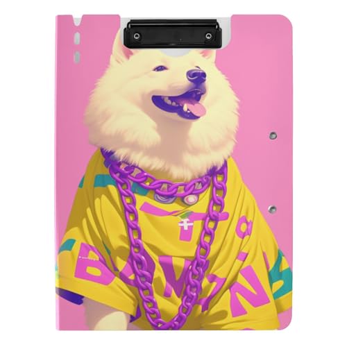 Faltbares Klemmbrett mit Cartoon-Hund, Hip-Pop, Neonfarbe, A4-Klemmbrett mit Ordner, horizontale und vertikale Doppel-Clips, Büro-Klemmbrett mit Abdeckung Faltbares Klemmbrett mit Cartoon-Hund, Hip-Pop, Neonfarbe, A4-Klemmbrett mit Ordner, horizontale und vertikale Doppel-Clips, Büro-Klemmbrett mit Abdeckung von tplaotee