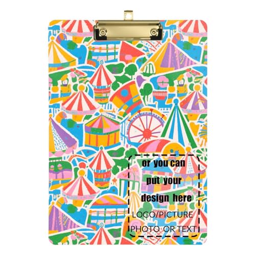 Farbenfrohes Klemmbrett mit Cartoon-Vergnügungspark, Standard-Loch, für Schüler, Mädchen, Kinder, Lehrer, Klemmbrett, Größe 22,9 x 30,5 cm Farbenfrohes Klemmbrett mit Cartoon-Vergnügungspark, Standard-Loch, für Schüler, Mädchen, Kinder, Lehrer, Klemmbrett, Größe 22,9 x 30,5 cm von tplaotee