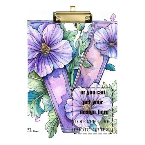 Floralmorphischer Buchstabe V, hellviolette Blume, Aquarell, personalisierbar, Auto-Klemmbrett, wasserdicht, für Polizei, Büro, Krankenschwester, Fußball, Trainer, Größe 22,9 x 30,5 cm Floralmorphischer Buchstabe V, hellviolette Blume, Aquarell, personalisierbar, Auto-Klemmbrett, wasserdicht, für Polizei, Büro, Krankenschwester, Fußball, Trainer, Größe 22,9 x 30,5 cm von tplaotee