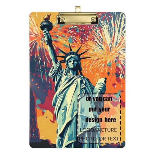 Freiheitsstatue, personalisierbar, legale Klemmbretter, Hartfaserplatte für 5. Klasse, Essentials für Lehrer, Größe 22,9 x 30,5 cm von tplaotee