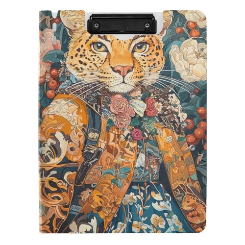 Gefaltetes Klemmbrett, wunderschönes Leopardenmuster, A4-Klemmbrett, Folio-Ordner, doppelte Metall-Clips, Stifthalter, Schul-Klemmbrett mit festem Einband Gefaltetes Klemmbrett, wunderschönes Leopardenmuster, A4-Klemmbrett, Folio-Ordner, doppelte Metall-Clips, Stifthalter, Schul-Klemmbrett mit festem Einband von tplaotee