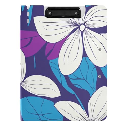 Gefaltetes Klemmbrett Blumen Blau Lila Blätter A4 Klemmbrett Folio Binder Horizontal und Vertikal Doppelclips Büro Klemmbrett mit Abdeckung Gefaltetes Klemmbrett Blumen Blau Lila Blätter A4 Klemmbrett Folio Binder Horizontal und Vertikal Doppelclips Büro Klemmbrett mit Abdeckung von tplaotee
