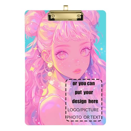Glitzernder Pfirsich-Anime-Girl, Klemmbrett, Organizer, Kunststoff, für Krankenschwestern, Studenten, Handel, Quest, Größe 22,9 x 30,5 cm Glitzernder Pfirsich-Anime-Girl, Klemmbrett, Organizer, Kunststoff, für Krankenschwestern, Studenten, Handel, Quest, Größe 22,9 x 30,5 cm von tplaotee