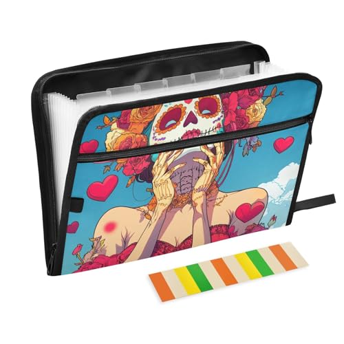 Große Aktenordner, 13 Taschen, A4, Briefgröße mit Reißverschluss, für Bürobedarf der Toten, Zombie-Braut, carpeta de Große Aktenordner, 13 Taschen, A4, Briefgröße mit Reißverschluss, für Bürobedarf der Toten, Zombie-Braut, carpeta de von tplaotee
