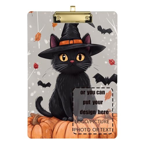 Halloween schwarze Katze personalisieren Metall Klemmbrett transparent für Klassenzimmer Zubehör für Lehrer Elementargröße 9 x 12 Halloween schwarze Katze personalisieren Metall Klemmbrett transparent für Klassenzimmer Zubehör für Lehrer Elementargröße 9 x 12 von tplaotee