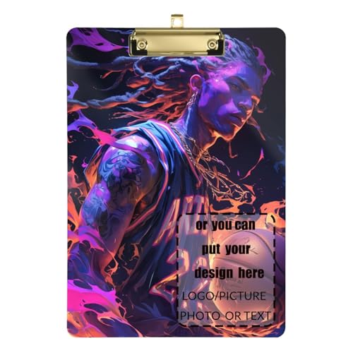 Heißblütige violette Dreadlocks, Basketballspieler, großes Klemmbrett, Hartbrett für Schüler, Mädchen, Kinder, Lehrer, Klemmbrett, Größe 22,9 x 30,5 cm Heißblütige violette Dreadlocks, Basketballspieler, großes Klemmbrett, Hartbrett für Schüler, Mädchen, Kinder, Lehrer, Klemmbrett, Größe 22,9 x 30,5 cm von tplaotee