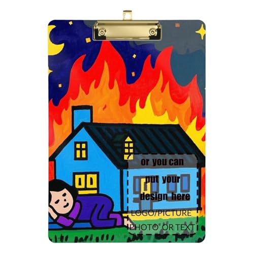 I Sleep When House is on Fire Kinder-Klemmbrett, Standardloch für Lehrer, Portfolio, Klemmbrett, Größe 22,9 x 30,5 cm von tplaotee