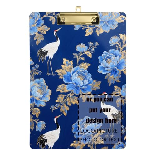 Japanischer blaublumiger Kranich, personalisierbar, Klemmbrett, Ordner, Acryl, niedlich, für Volleyball, Baseball, Trainer, Größe 22,9 x 30,5 cm Japanischer blaublumiger Kranich, personalisierbar, Klemmbrett, Ordner, Acryl, niedlich, für Volleyball, Baseball, Trainer, Größe 22,9 x 30,5 cm von tplaotee