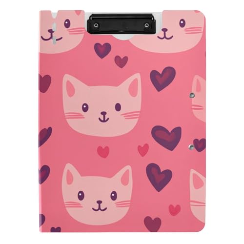 Klappbares Klemmbrett Happy Valentine Herz Cartoon Katze Rosa A4 Klemmbrett mit Ordner Doppelte Metallclips Stifthalter Schule Klemmbrett mit Abdeckung Klappbares Klemmbrett Happy Valentine Herz Cartoon Katze Rosa A4 Klemmbrett mit Ordner Doppelte Metallclips Stifthalter Schule Klemmbrett mit Abdeckung von tplaotee