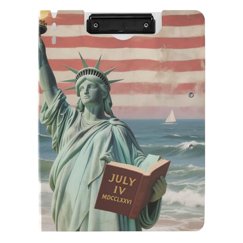 Klappbares Klemmbrett The Statue of Liberty Independence Day A4 Klemmbrett Folio Binder Zwei Metallclips Stifthalter Still-Clipboard mit Abdeckung Klappbares Klemmbrett The Statue of Liberty Independence Day A4 Klemmbrett Folio Binder Zwei Metallclips Stifthalter Still-Clipboard mit Abdeckung von tplaotee