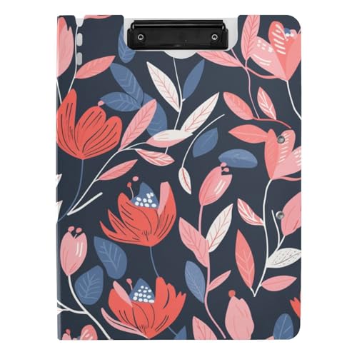 Klemmbrett, faltbar, Blumenmuster, A4, Klemmbrett, Folio-Ordner, horizontale und vertikale Doppel-Clips, Büro-Klemmbrett mit Abdeckung Klemmbrett, faltbar, Blumenmuster, A4, Klemmbrett, Folio-Ordner, horizontale und vertikale Doppel-Clips, Büro-Klemmbrett mit Abdeckung von tplaotee