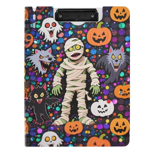 Klemmbrett Faltbares Halloween Gelb Kürbis Zombie A4 Klemmbrett Folio Horizontal und Vertikal Doppelclips Büro Klemmbrett mit Abdeckung Klemmbrett Faltbares Halloween Gelb Kürbis Zombie A4 Klemmbrett Folio Horizontal und Vertikal Doppelclips Büro Klemmbrett mit Abdeckung von tplaotee