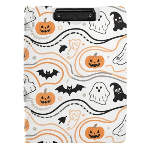 Klemmbrett Faltbares Halloween Orange Kürbis A4 Klemmbrett Binder Doppelclips Stifthalter Still-Clipboard mit Abdeckung Klemmbrett Faltbares Halloween Orange Kürbis A4 Klemmbrett Binder Doppelclips Stifthalter Still-Clipboard mit Abdeckung von tplaotee