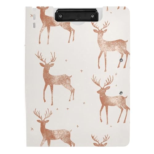 Klemmbrett Faltbares Rose Gold Weihnachten Hirsch A4 Klemmbrett Binderfolio Horizontal und Vertikal Doppelclips Büro Klemmbrett mit Hardcover Klemmbrett Faltbares Rose Gold Weihnachten Hirsch A4 Klemmbrett Binderfolio Horizontal und Vertikal Doppelclips Büro Klemmbrett mit Hardcover von tplaotee