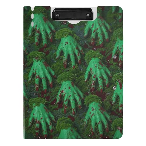 Klemmbrett Horror Blutige Hände Rot Grün Halloween Klemmbrett mit Binder Doppelclips Stifthalter Still-Clipboard mit Abdeckung Klemmbrett Horror Blutige Hände Rot Grün Halloween Klemmbrett mit Binder Doppelclips Stifthalter Still-Clipboard mit Abdeckung von tplaotee