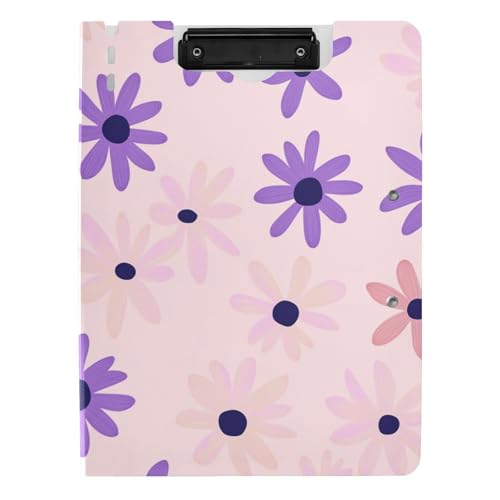 Klemmbrett-Ordner, schlichtes violettes Gänseblümchen, Pastellrosa Hintergrund, A4-Klemmbrett, Folio, doppelte Metallclips, Stifthalter, Still-Clipboard mit Abdeckung Klemmbrett-Ordner, schlichtes violettes Gänseblümchen, Pastellrosa Hintergrund, A4-Klemmbrett, Folio, doppelte Metallclips, Stifthalter, Still-Clipboard mit Abdeckung von tplaotee