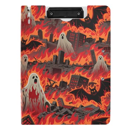 Klemmbrett Ordner Fledermaus im Feuer Halloween A4 Klemmbrett Folio Doppelte Metallclips Stifthalter Schule Klemmbrett mit Abdeckung Klemmbrett Ordner Fledermaus im Feuer Halloween A4 Klemmbrett Folio Doppelte Metallclips Stifthalter Schule Klemmbrett mit Abdeckung von tplaotee