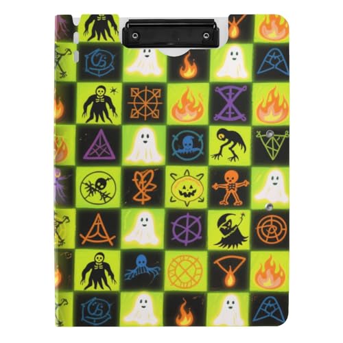 Klemmbrett Ordner Halloween Gelb und Schwarz Kürbis A4 Klemmbrett mit Binder Doppelte Metallclips Stifthalter Büro Klemmbrett mit Hardcover Klemmbrett Ordner Halloween Gelb und Schwarz Kürbis A4 Klemmbrett mit Binder Doppelte Metallclips Stifthalter Büro Klemmbrett mit Hardcover von tplaotee