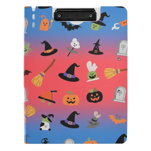 Klemmbrett Ordner Halloween Orange Kürbis Hexe A4 Klemmbrett mit Binder Zwei Metallclips Stifthalter Still-Clipboard mit Abdeckung Klemmbrett Ordner Halloween Orange Kürbis Hexe A4 Klemmbrett mit Binder Zwei Metallclips Stifthalter Still-Clipboard mit Abdeckung von tplaotee