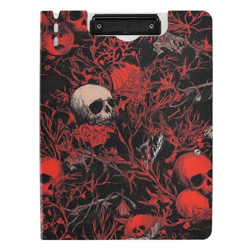 Klemmbrett Ordner Schwarz und Rot Halloween Schädel Blumen A4 Klemmbrett mit Binder Doppelte Metallclips Stifthalter Schule Klemmbrett mit Abdeckung Klemmbrett Ordner Schwarz und Rot Halloween Schädel Blumen A4 Klemmbrett mit Binder Doppelte Metallclips Stifthalter Schule Klemmbrett mit Abdeckung von tplaotee