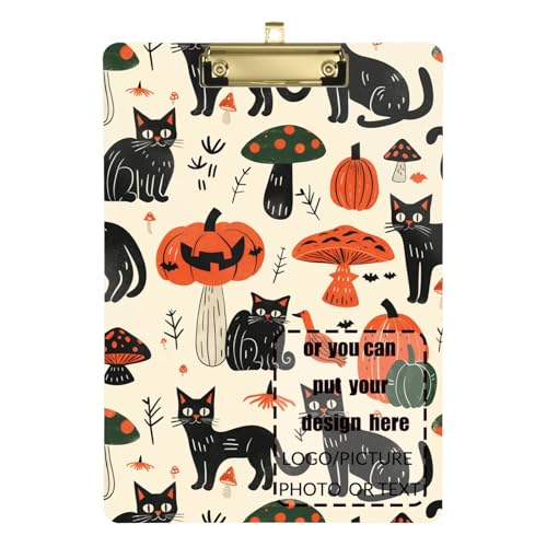 Klemmbrett für Halloween, Katzen, Kürbisse, Pilze, kühne Linienarbeit, individuelles Klemmbrett, Acryl, niedlich für Studenten, Mädchen, Kinder, Lehrer, Klemmbrett, Größe 22,9 x 30,5 cm Klemmbrett für Halloween, Katzen, Kürbisse, Pilze, kühne Linienarbeit, individuelles Klemmbrett, Acryl, niedlich für Studenten, Mädchen, Kinder, Lehrer, Klemmbrett, Größe 22,9 x 30,5 cm von tplaotee