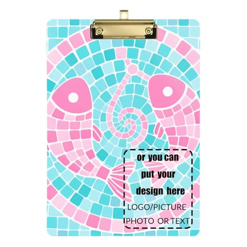 Klemmbrett im Fisch-Stil, mit Haken zum Aufhängen, transparent, für Trainer, medizinisches Klassenzimmer, Größe 22,9 x 30,5 cm, Blau / Rosa Klemmbrett im Fisch-Stil, mit Haken zum Aufhängen, transparent, für Trainer, medizinisches Klassenzimmer, Größe 22,9 x 30,5 cm, Blau / Rosa von tplaotee