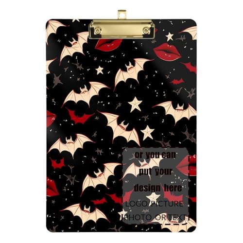 Klemmbrett im Gothic-Stil, Dunkelheit, rote Lippen, transparent, für Klassenzimmer, für Lehrer, High School, Größe 22,9 x 30,5 cm Klemmbrett im Gothic-Stil, Dunkelheit, rote Lippen, transparent, für Klassenzimmer, für Lehrer, High School, Größe 22,9 x 30,5 cm von tplaotee