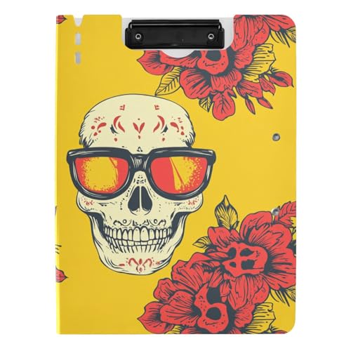 Klemmbrett mit Aufbewahrung, mexikanischer Stil, Cinco de Mayo Sonnenbrille, Totenkopf, A4, Klemmbrett, Folio-Ordner, zwei Metall-Clips, Stifthalter, Still-Clipboard mit Abdeckung Klemmbrett mit Aufbewahrung, mexikanischer Stil, Cinco de Mayo Sonnenbrille, Totenkopf, A4, Klemmbrett, Folio-Ordner, zwei Metall-Clips, Stifthalter, Still-Clipboard mit Abdeckung von tplaotee
