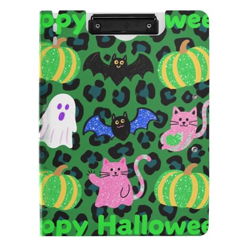 Klemmbrett mit Mappe, Grün, Leopardenmuster, Glitzer, Kürbis, Halloween, A4, Klemmbrett, Ordner, Doppelklammern, Stifthalter, Still-Clipboard mit Abdeckung Klemmbrett mit Mappe, Grün, Leopardenmuster, Glitzer, Kürbis, Halloween, A4, Klemmbrett, Ordner, Doppelklammern, Stifthalter, Still-Clipboard mit Abdeckung von tplaotee