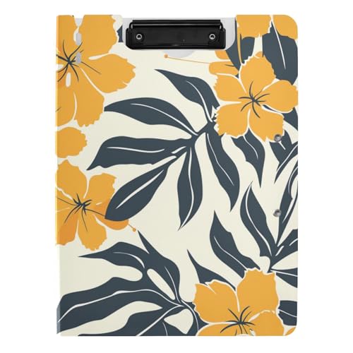 Klemmbrett mit Mappe, hawaiianischer Stil, A4-Klemmbrett mit Ordner, zwei Metallklammern, Stifthalter, Still-Clipboard mit Abdeckung Klemmbrett mit Mappe, hawaiianischer Stil, A4-Klemmbrett mit Ordner, zwei Metallklammern, Stifthalter, Still-Clipboard mit Abdeckung von tplaotee