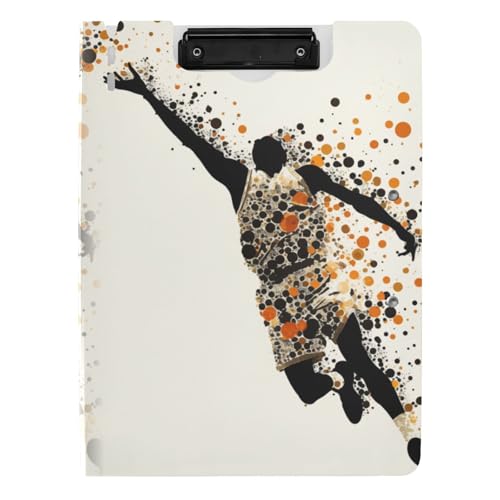 Klemmbrett mit Ordner, Basketballspieler, A4-Klemmbrett, Folio, zwei Metall-Clips, Stifthalter, Still-Clipboard mit Abdeckung Klemmbrett mit Ordner, Basketballspieler, A4-Klemmbrett, Folio, zwei Metall-Clips, Stifthalter, Still-Clipboard mit Abdeckung von tplaotee