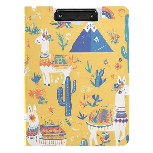 Klemmbrett mit Ordner, gelb, niedliches Cartoon-Alpaka, A4-Klemmbrett mit Padfolio, Doppelclips, Stifthalter, Still-Clipboard mit Abdeckung Klemmbrett mit Ordner, gelb, niedliches Cartoon-Alpaka, A4-Klemmbrett mit Padfolio, Doppelclips, Stifthalter, Still-Clipboard mit Abdeckung von tplaotee
