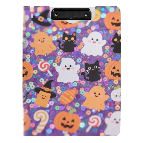 Klemmbrett mit Ordner Halloween Pailletten Gelb Kürbis A4 Klemmbrett Clipfolio Horizontal und Vertikal Doppelclips Still-Clipboard mit festem Einband Klemmbrett mit Ordner Halloween Pailletten Gelb Kürbis A4 Klemmbrett Clipfolio Horizontal und Vertikal Doppelclips Still-Clipboard mit festem Einband von tplaotee