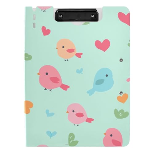 Klemmbrett mit Ordner Happy Valentine Cartoon Vogel Grün A4 Klemmbrett Binderfolio Doppelclips Stifthalter Still-Clipboard mit festem Einband Klemmbrett mit Ordner Happy Valentine Cartoon Vogel Grün A4 Klemmbrett Binderfolio Doppelclips Stifthalter Still-Clipboard mit festem Einband von tplaotee