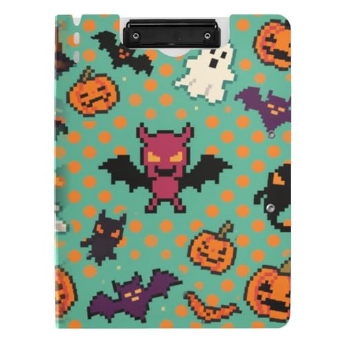 Klemmbrett mit Ordner Orange Polka Dot Kürbis für Halloween A4 Klemmbrett Folio Binder Doppelclips Stifthalter Still-Clipboard mit Abdeckung Klemmbrett mit Ordner Orange Polka Dot Kürbis für Halloween A4 Klemmbrett Folio Binder Doppelclips Stifthalter Still-Clipboard mit Abdeckung von tplaotee