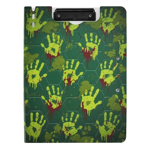 Klemmbrett mit Ordner grün blutige Hände Halloween A4 Clipfolio Doppelklammern Stifthalter Schule Klemmbrett mit Abdeckung Klemmbrett mit Ordner grün blutige Hände Halloween A4 Clipfolio Doppelklammern Stifthalter Schule Klemmbrett mit Abdeckung von tplaotee