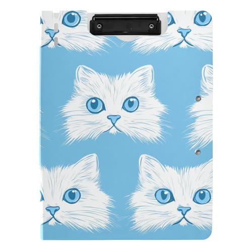 Klemmbrettmappe Katzengesicht Babyblau A4 Klemmbrett Binderfolio Doppelte Metallclips Stifthalter Still-Clipboard mit festem Einband Klemmbrettmappe Katzengesicht Babyblau A4 Klemmbrett Binderfolio Doppelte Metallclips Stifthalter Still-Clipboard mit festem Einband von tplaotee