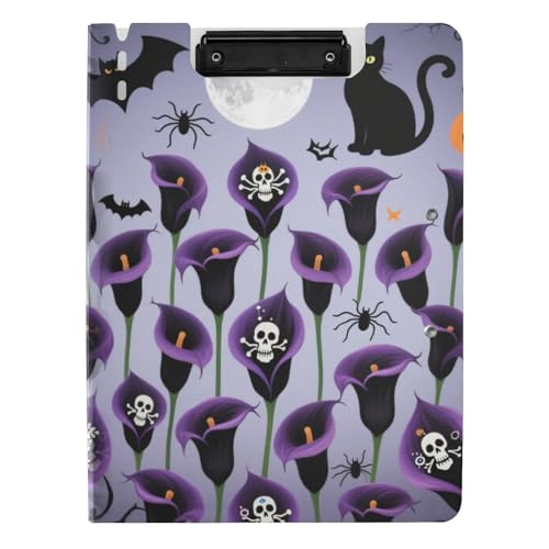 Klemmbrettmappe Lila Calla-Lilien für Halloween A4 Klemmbrett Binderfolio Zwei Metallclips Stifthalter Büro Klemmbrett mit Hardcover Klemmbrettmappe Lila Calla-Lilien für Halloween A4 Klemmbrett Binderfolio Zwei Metallclips Stifthalter Büro Klemmbrett mit Hardcover von tplaotee