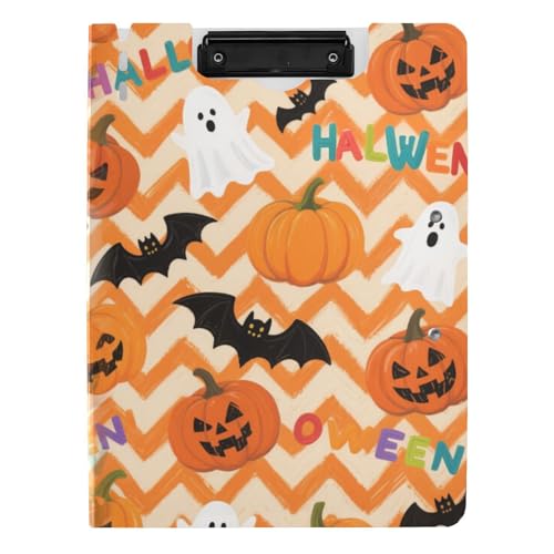 Klemmbrettmappe mit Aufbewahrung, Orange, Halloween, Kürbis, A4, Klemmbrett, Padfolio, zwei Metallclips, Stifthalter, Büro-Klemmbrett mit Abdeckung Klemmbrettmappe mit Aufbewahrung, Orange, Halloween, Kürbis, A4, Klemmbrett, Padfolio, zwei Metallclips, Stifthalter, Büro-Klemmbrett mit Abdeckung von tplaotee