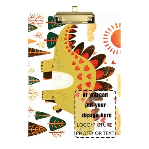 Kritzelei-Klemmbrett im Cartoon-Dinosaurier-Herzform, aus Kunststoff, für Lehrer, Muss für Klassenzimmer, Größe 22,9 x 30,5 cm Kritzelei-Klemmbrett im Cartoon-Dinosaurier-Herzform, aus Kunststoff, für Lehrer, Muss für Klassenzimmer, Größe 22,9 x 30,5 cm von tplaotee