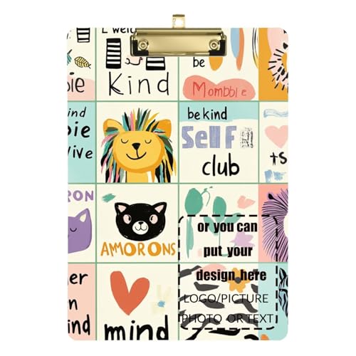 Kritzelei-Tiere, anpassbare Klemmbrett-Teile, Standard-Loch, für Lehrer im ersten Jahr, Größe 22,9 x 30,5 cm von tplaotee