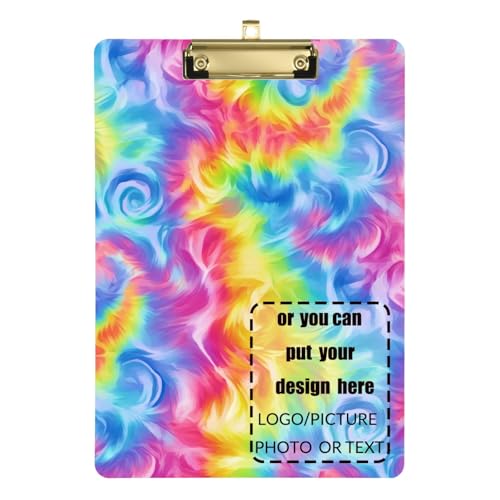 Lebendiges Batikfarben-Explosions-Design, Kunststoff-Klemmbretter, wasserdicht, für personalisierte Klemmbretter für Lehrer, Größe 22,9 x 30,5 cm Lebendiges Batikfarben-Explosions-Design, Kunststoff-Klemmbretter, wasserdicht, für personalisierte Klemmbretter für Lehrer, Größe 22,9 x 30,5 cm von tplaotee