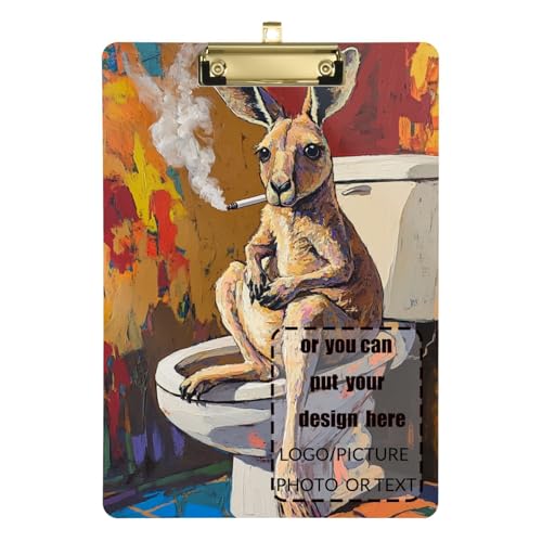 Lustiges Känguru-Klemmbrett im Retro-Stil, personalisierbar, aus Kunststoff, für Softball-Trainer, Klemmbrett, Lehrer, Größe 22,9 x 30,5 cm von tplaotee