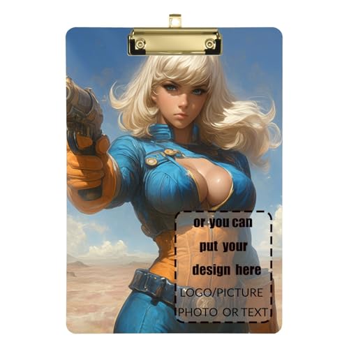 Mysterious Blonde Future Warrior Klemmbrett im Taschenformat, Acryl, niedlich für Lehrer, Muss für Klassenzimmer, Grundschule, Größe 22,9 x 30,5 cm von tplaotee