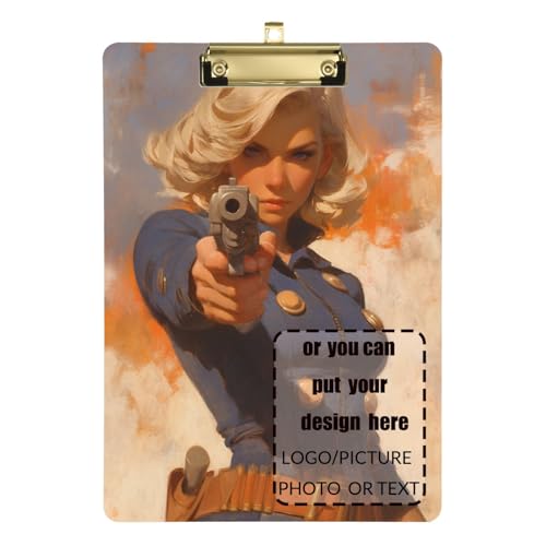 Mysterious Blonde Future Warrior Personalisierte harte Ordner mit Klemmbrett, wasserdicht, für Krankenpfleger, Studenten, Handel, Quest, Größe 22,9 x 30,5 cm von tplaotee